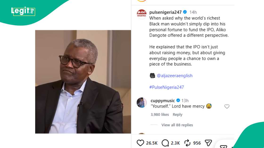 DJ Cuppy reacts to Dangote’s response after Al Jazeera journalist’s refinery IPO question