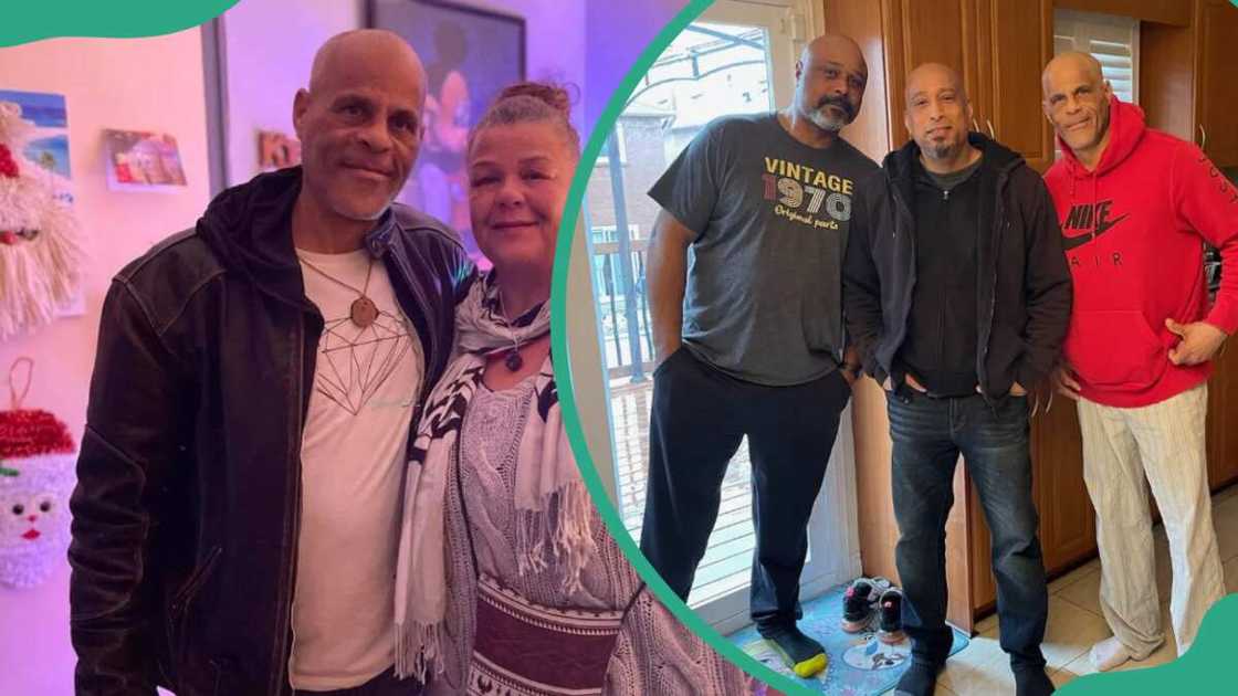 Adrian Bowles and Lisa Purves (L). Adrian Bowles (R) posing with his half-brothers. Adrian Bowles and Lisa Purves (L). Adrian Bowles (R) posing with his half-brothers.