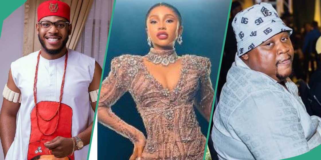 BBNaija stars Mercy, Frodd and Cubana Chiefpriest BBNaija stars Mercy, Frodd and Cubana Chiefpriest
