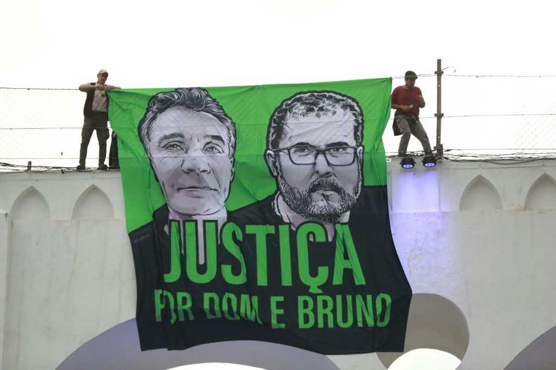 A demonstration in Rio to call for justice for the murder of Brazilian indigenous expert Bruno Pereira and British journalist Dom Phillip