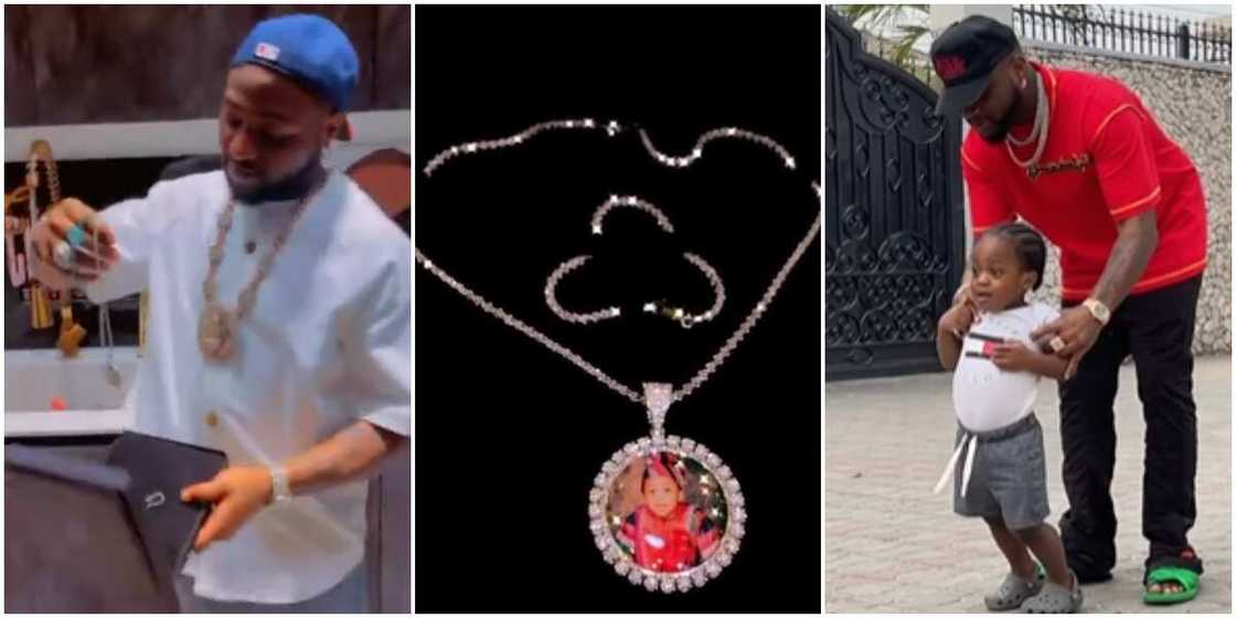 Davido receives diamond jewellery for Ifeanyi Davido receives diamond jewellery for Ifeanyi