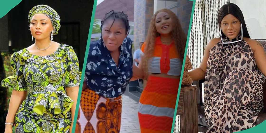 Regina Daniels, Regina Daniels and Destiny Etiko on movie set, Destiny Etiko Regina Daniels, Regina Daniels and Destiny Etiko on movie set, Destiny Etiko