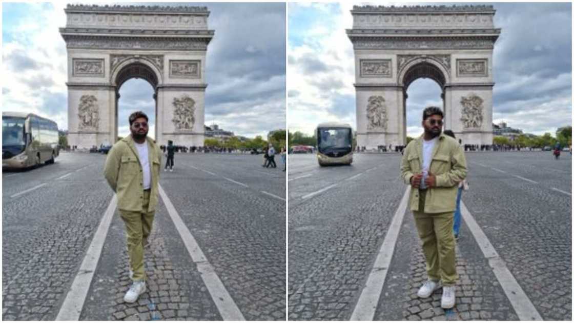 Man in NYSC uniform/posing in khaki while in Paris. Man in NYSC uniform/posing in khaki while in Paris.