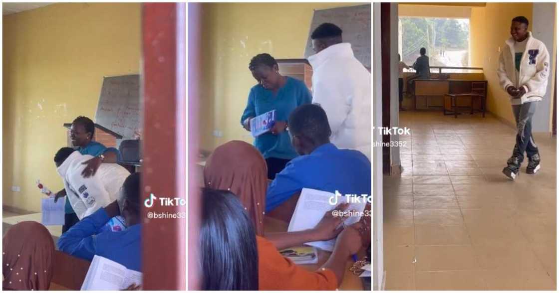 Student shows love to female lecturer, Osun State Polytechnic, Iree