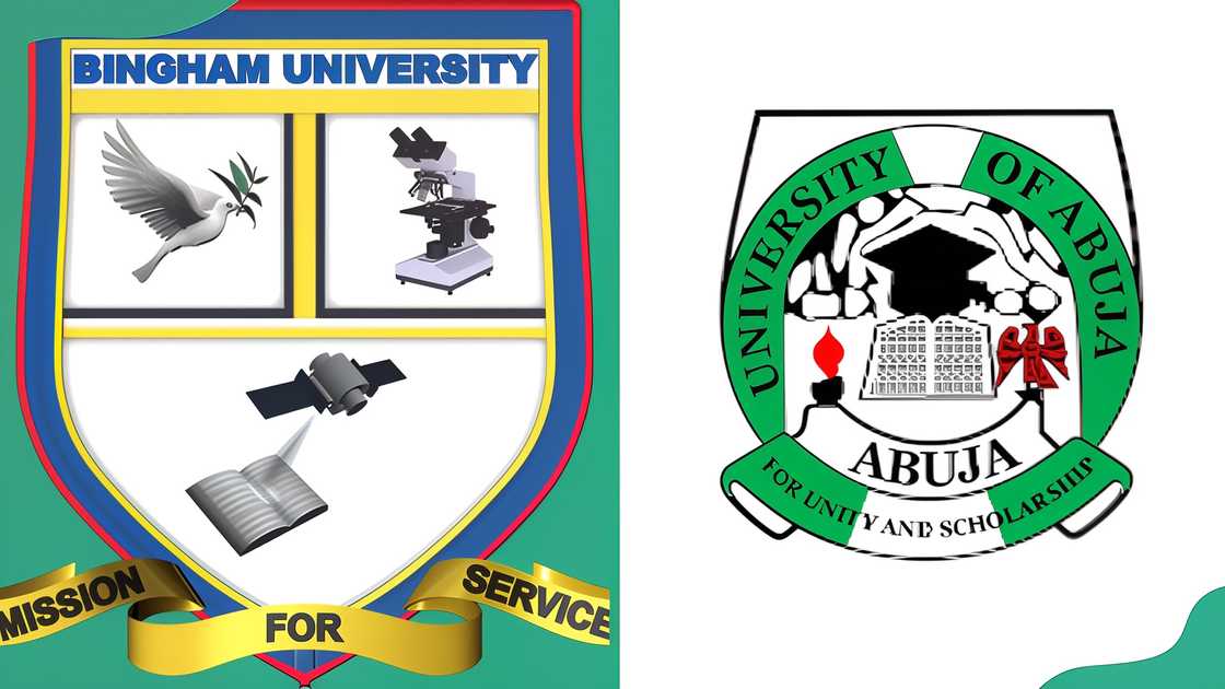 Bingham University logo. University of Abuja logo