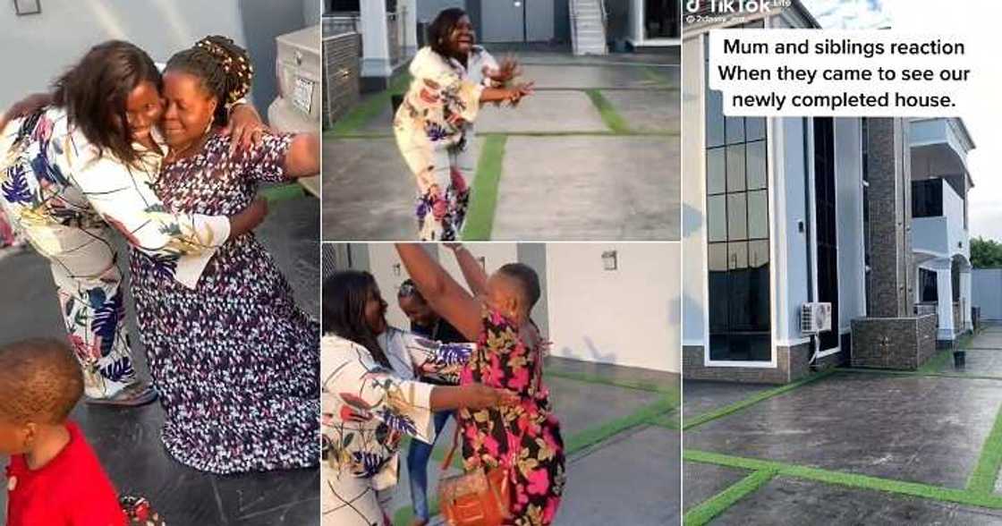 Lady takes mum, siblings to new mansion