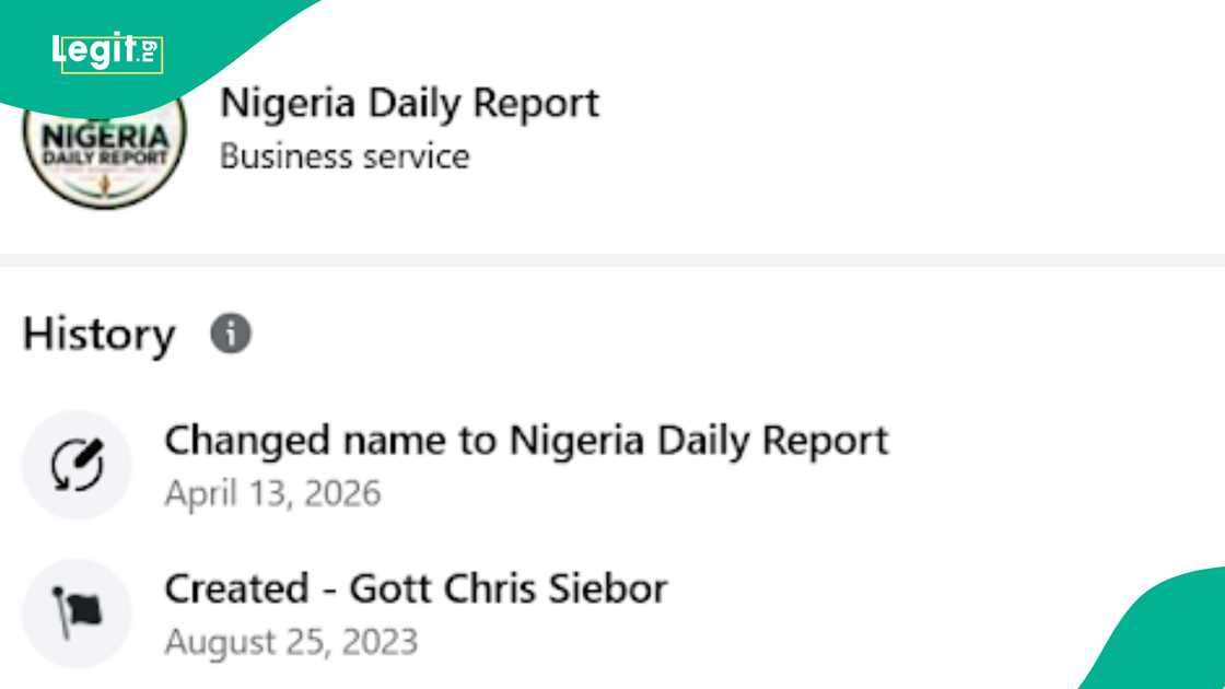 A screenshot of a Facebook page transparency section showing the page’s recent change of name, alongside listed contact details suggesting the page may be managed from Vietnam.