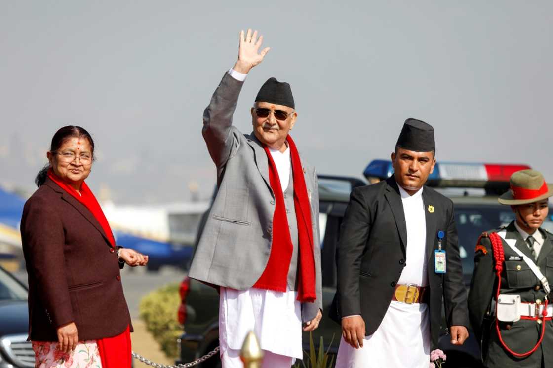 Nepal's Khadga Prasad Sharma Oli, who returned to power in July after two previous terms in the top job, is visiting Beijing Nepal's Khadga Prasad Sharma Oli, who returned to power in July after two previous terms in the top job, is visiting Beijing
