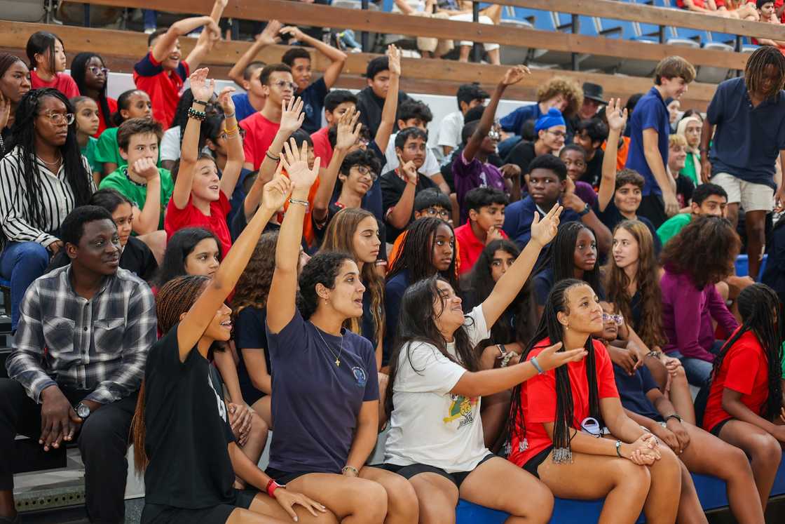 Electrified AISL students at the Pep Rally at the kick off of the WAISAL season Electrified AISL students at the Pep Rally at the kick off of the WAISAL season