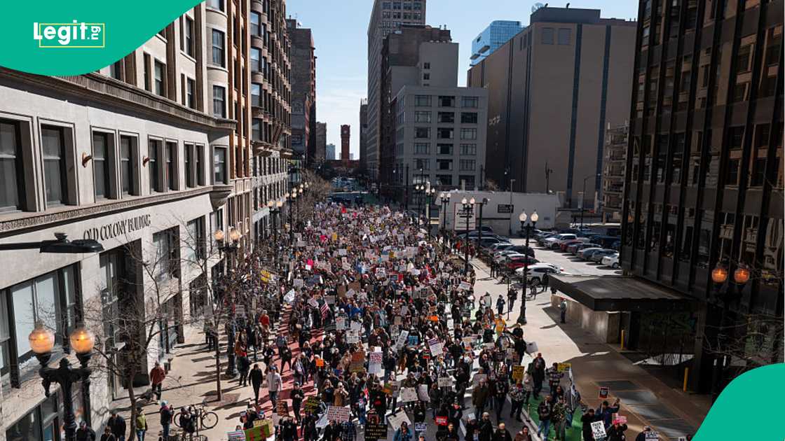 Marchers defend voting rights and environmental protection, uniting against policies that erode democratic norms.
