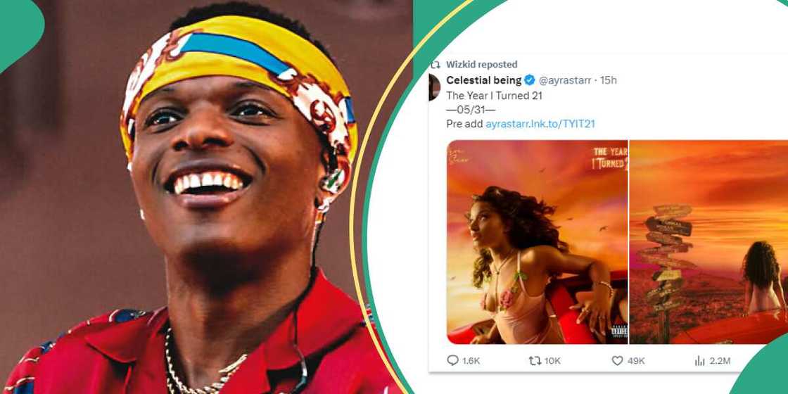 Wizkid reposts Ayra Starr's album