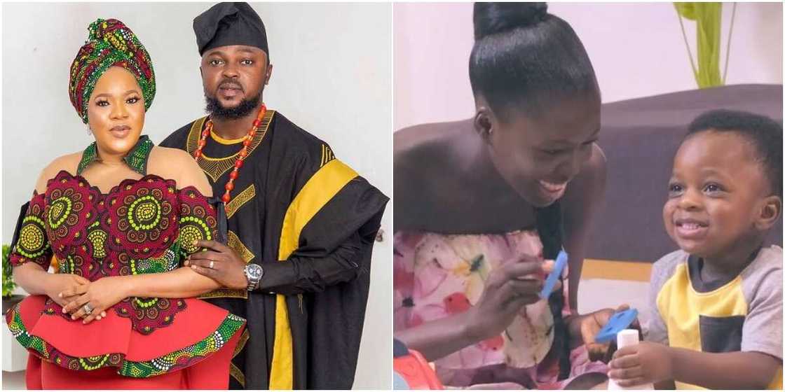 Toyin Abraham and her family Toyin Abraham and her family