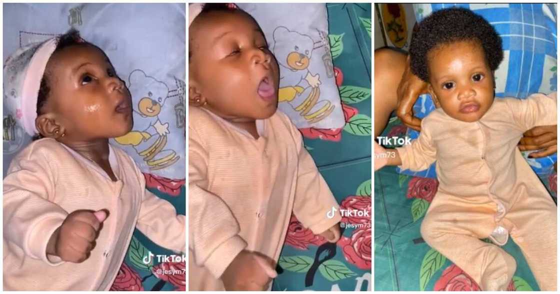 Video of baby shaking in bed, Nigerian mum shares video Video of baby shaking in bed, Nigerian mum shares video