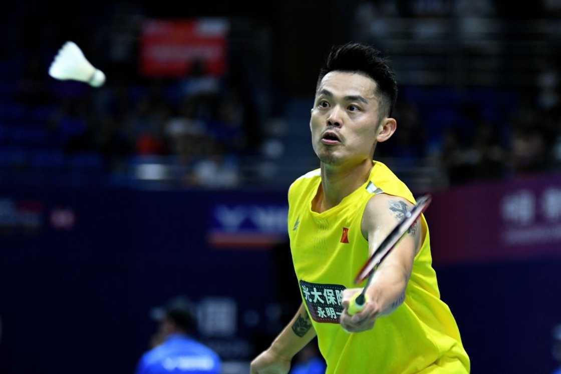 Badminton player Lin Dan in the match