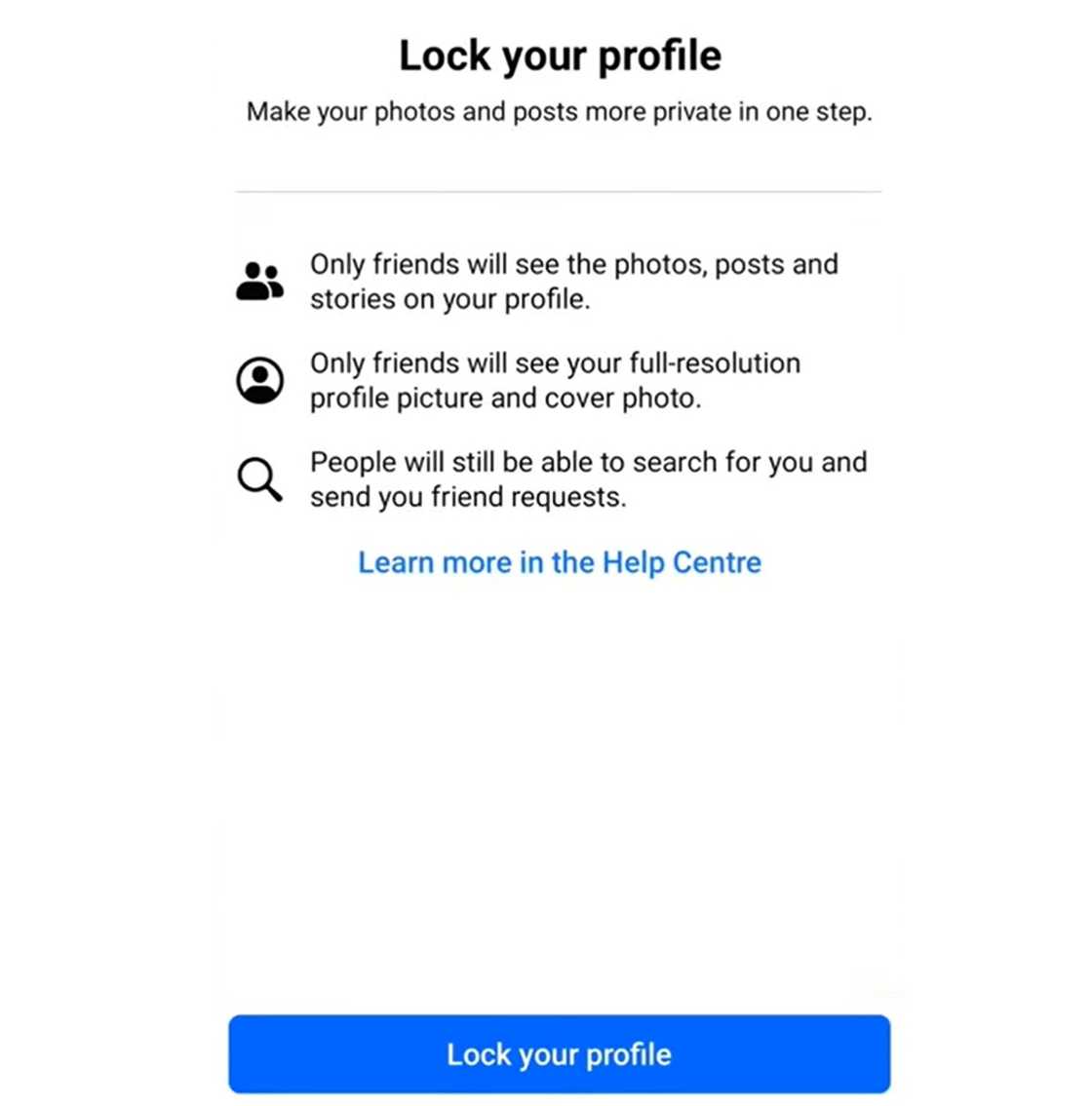 Locking your Facebook profile Locking your Facebook profile