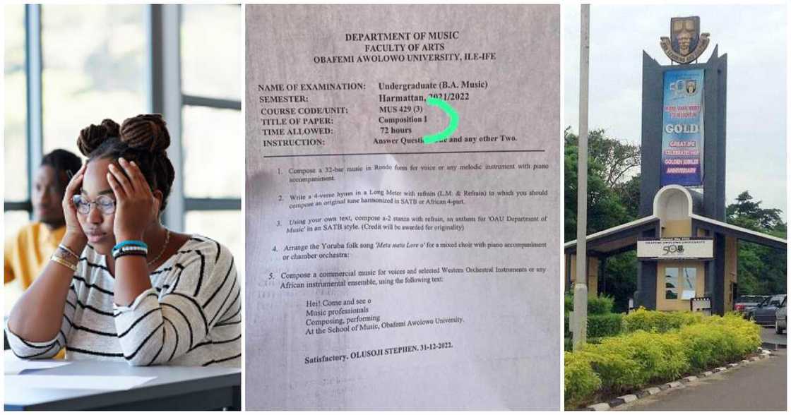 72 hours, OAU exam question paper, Obafemi Awolowo University