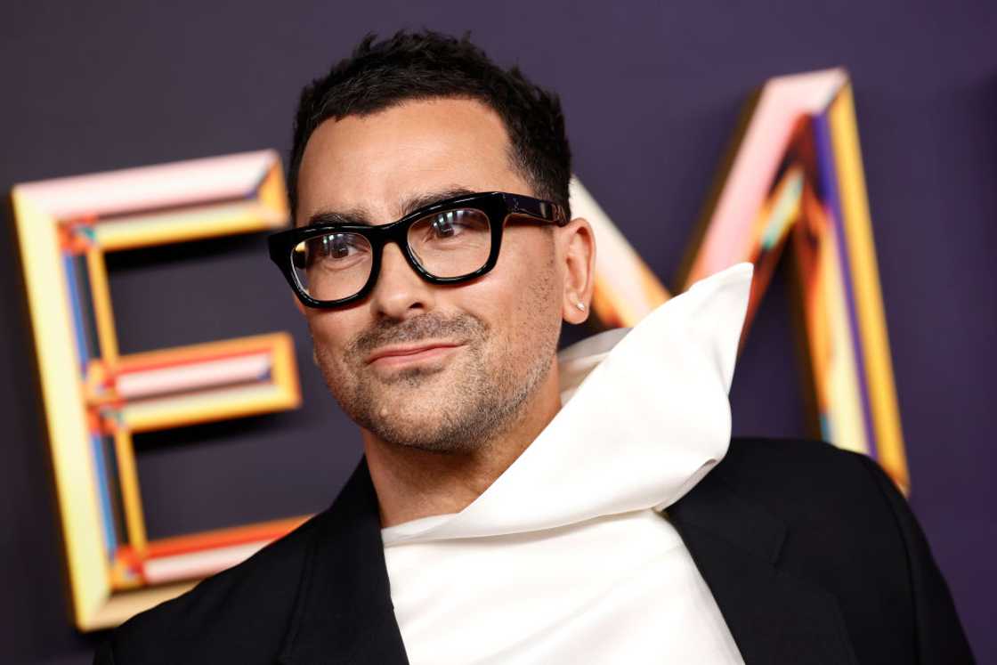 Dan Levy attends a Primetime Emmy award ceremony Dan Levy attends a Primetime Emmy award ceremony
