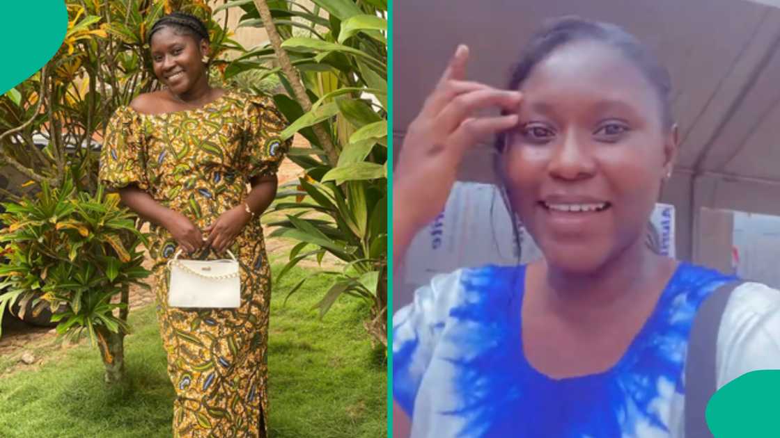 Lady reacts after spotting woman with same dress, hairstyle and slippers colour as hers, video emerges