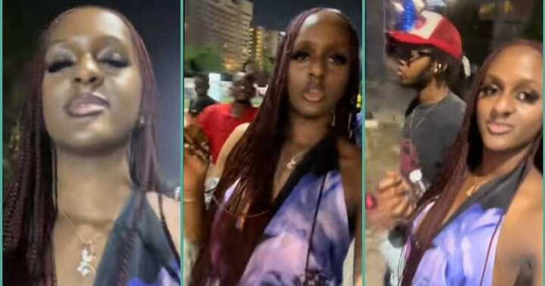 Street boys hype lady on the road, rap for her Street boys hype lady on the road, rap for her
