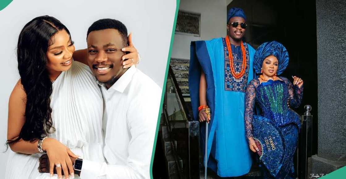 BBNaija's Queen and her husband share a kiss BBNaija's Queen and her husband share a kiss