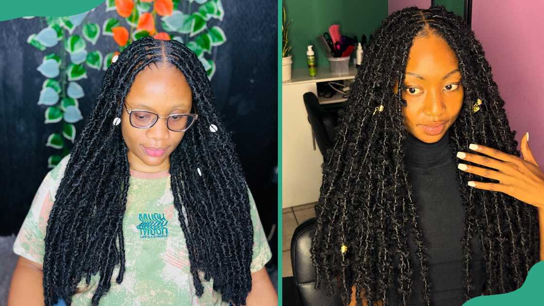 Long butterfly locs with accesories Long butterfly locs with accesories