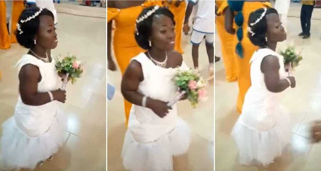 Photos of a small-looking bride.