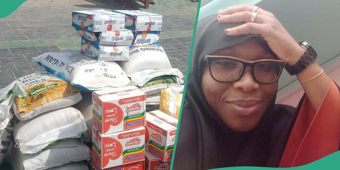 Photo of lady who received food parcels Photo of lady who received food parcels