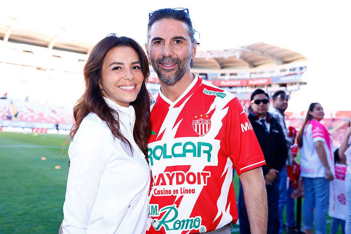 Eva Longoria and her husband, Jose Antonio Pepe Baston Patino at Victoria Stadium