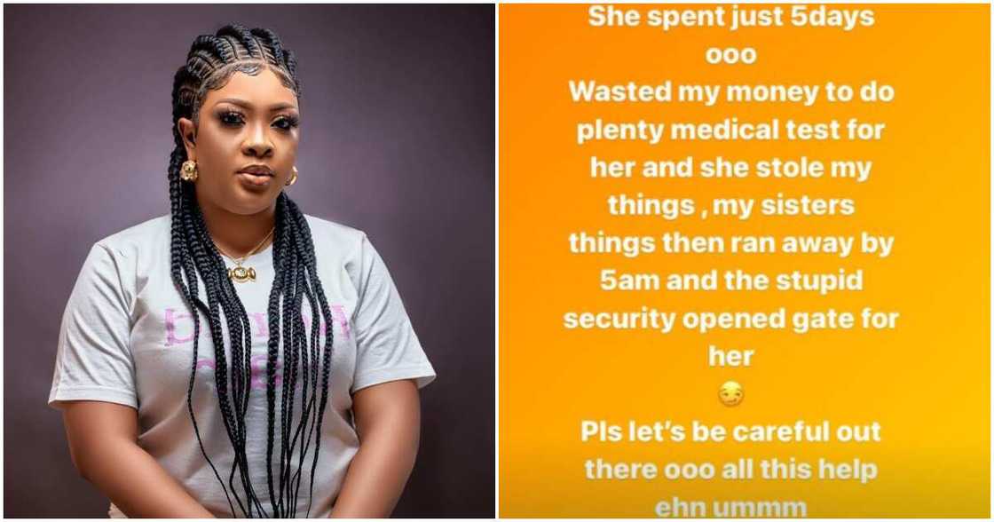 Actress Bidemi Kosoko gets robbed by househelp. Actress Bidemi Kosoko gets robbed by househelp.