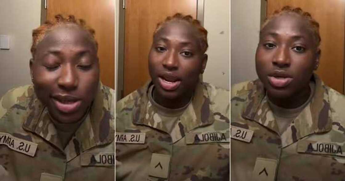 Nigerian lady in US army begs Yahoo boys