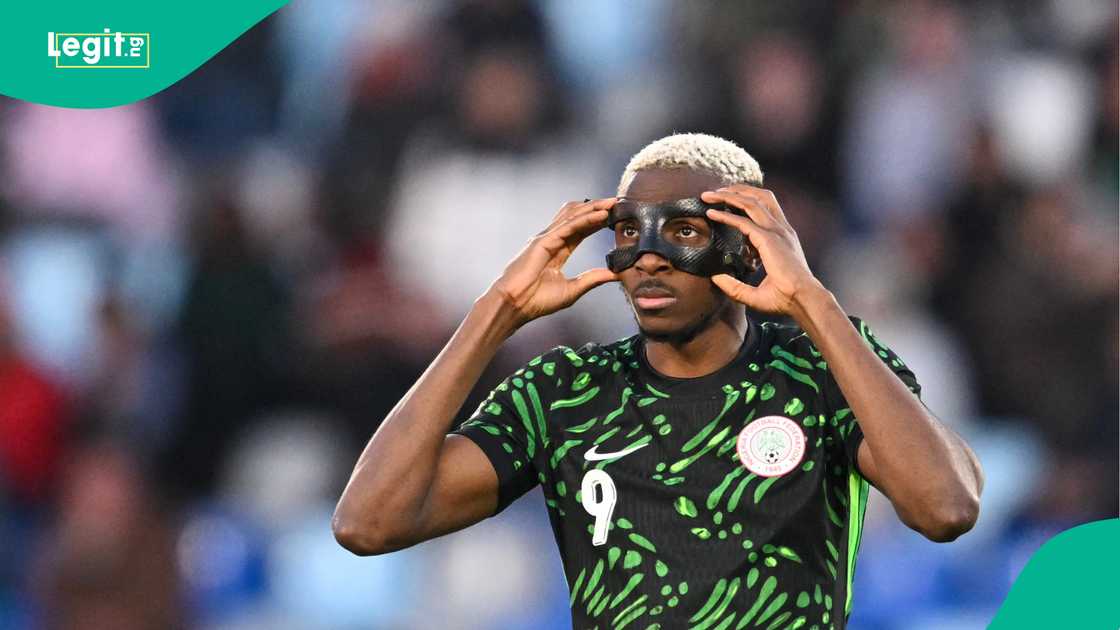 Nigeria's forward Victor Osimhen during the Africa Cup of Nations 2025 match against Algeria in Morocco. Photo by Paul ELLIS