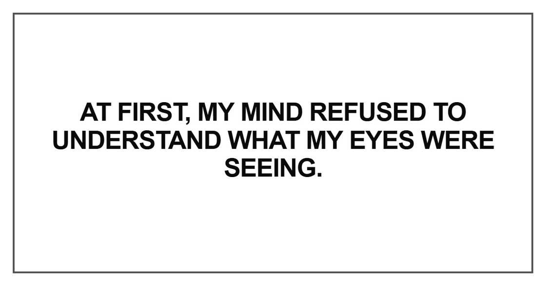 At first, my mind refused to understand