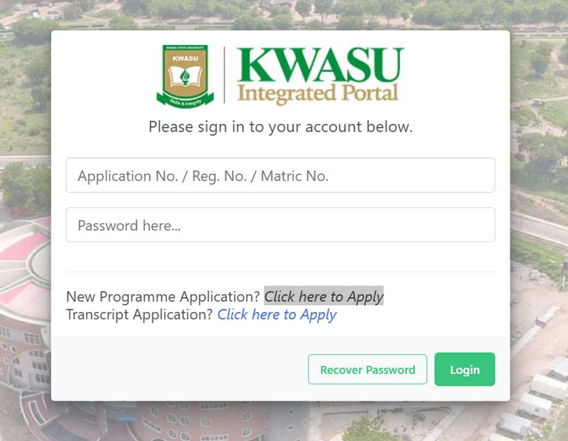 Kwara State University portal.
