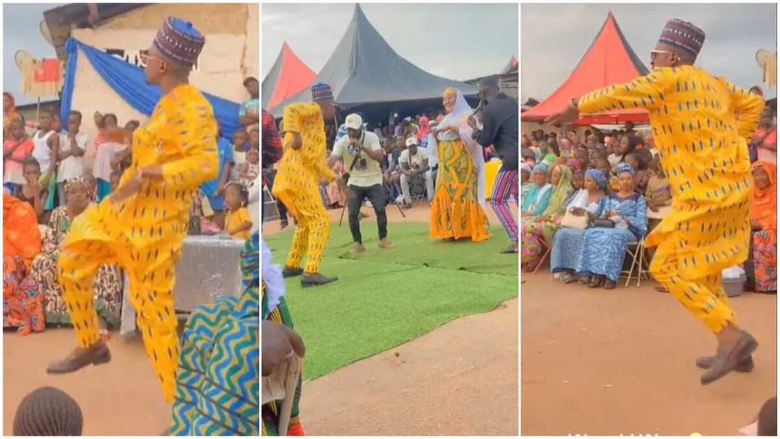 Wedding day goals/Groom danced with energy.