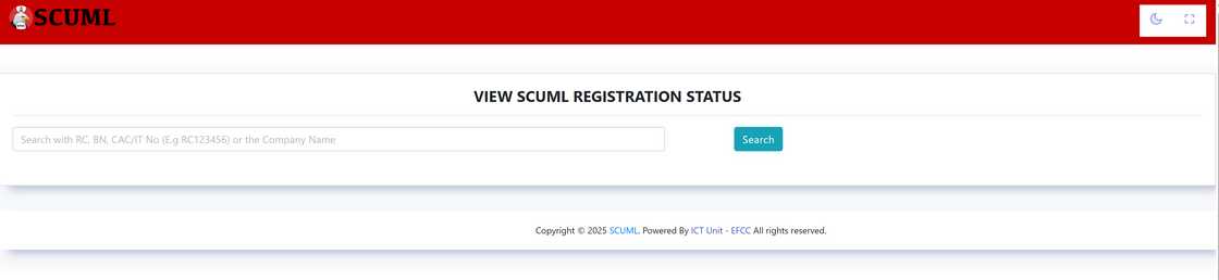Checking SCUML registration status Checking SCUML registration status