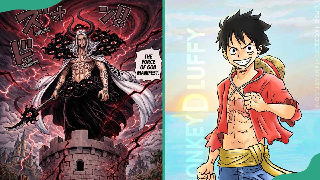 One Piece characters: Imu (Nerona Imu) and Monkey D. Luffy One Piece characters: Imu (Nerona Imu) and Monkey D. Luffy