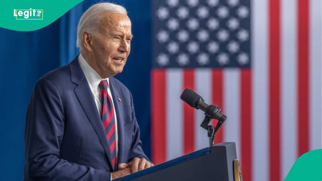 Former US president Joe Biden speaking