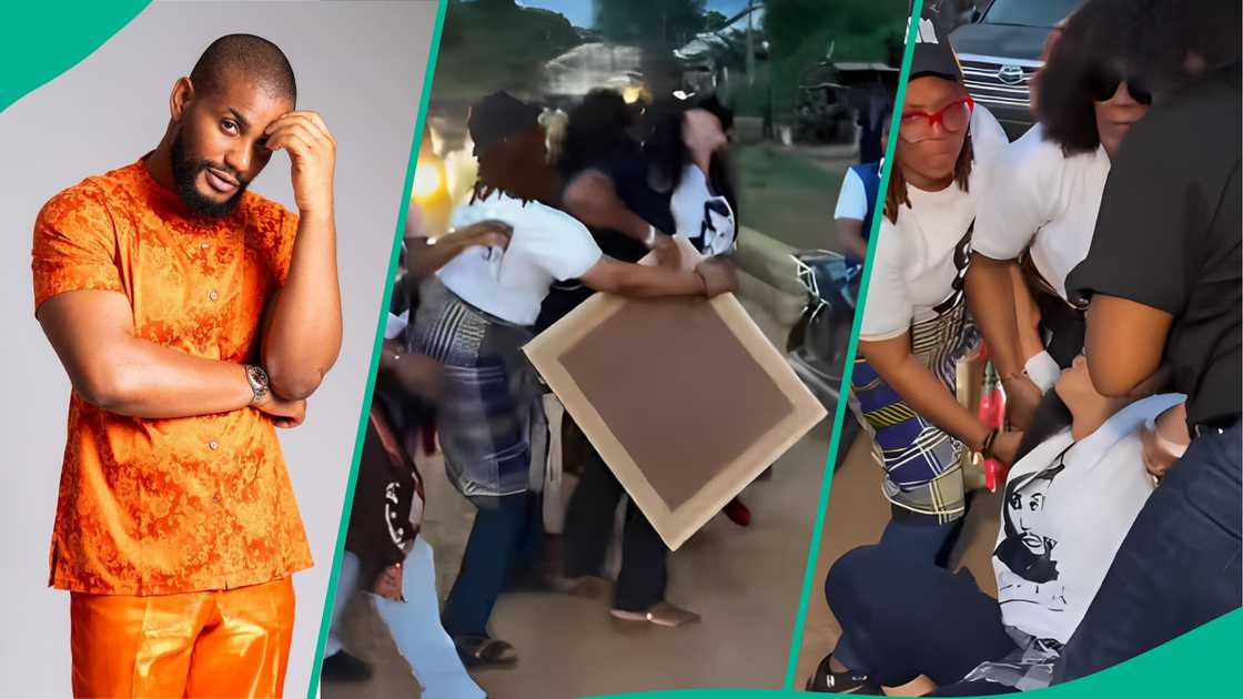 Alexx Ekubo's sister breaks down at his funeral, people console her