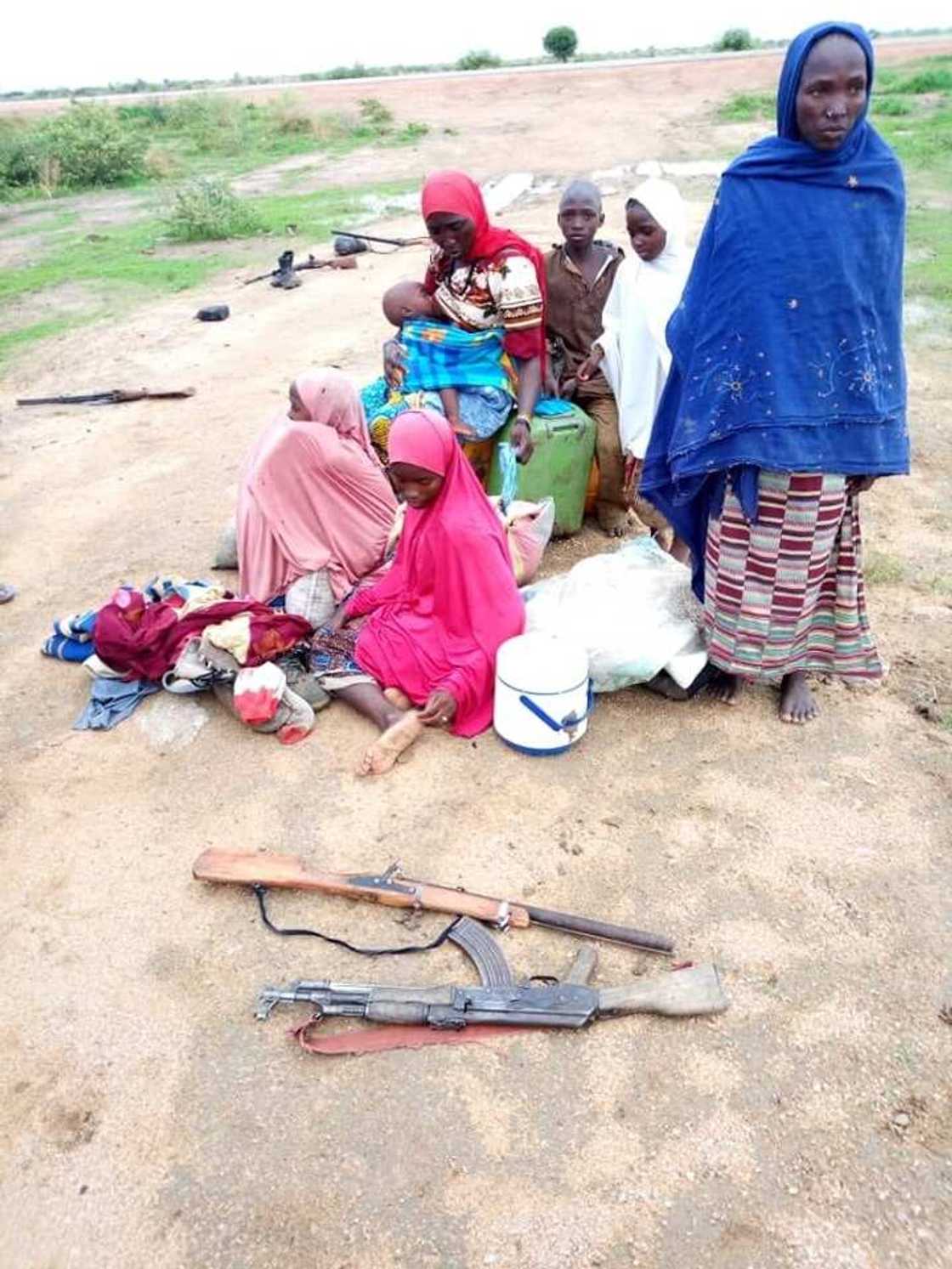 Women and children rescued from Boko Haram terrorists. Photo source: Facebook, Nigerian Army Women and children rescued from Boko Haram terrorists. Photo source: Facebook, Nigerian Army