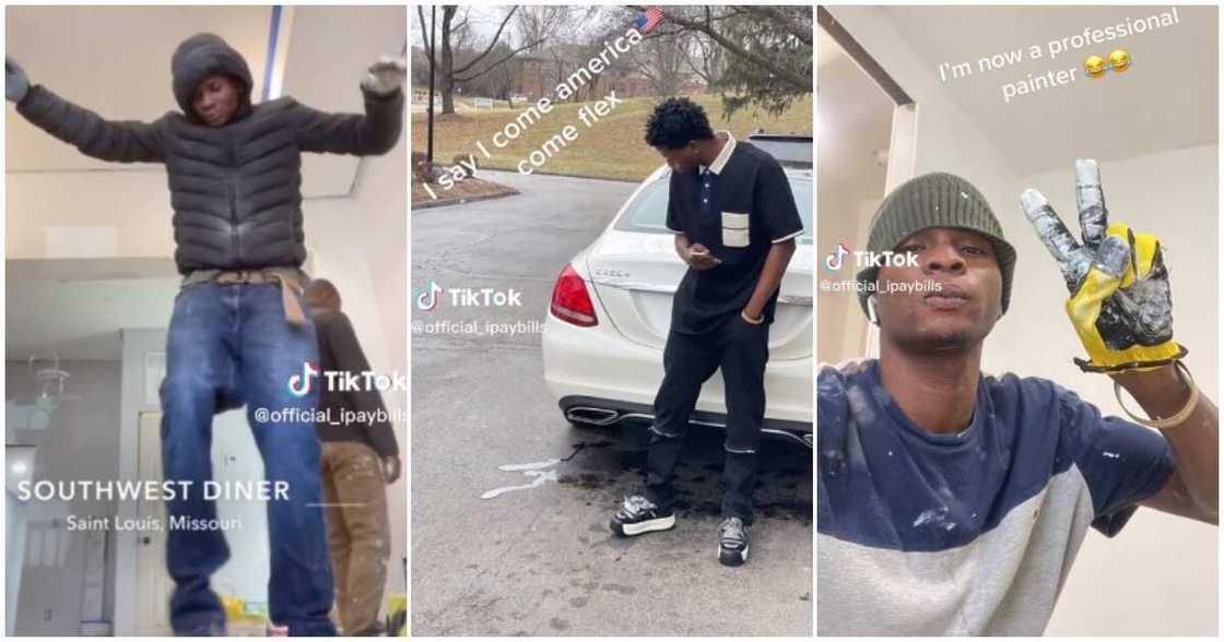 Nigerian man, professional painter, US, America Nigerian man, professional painter, US, America