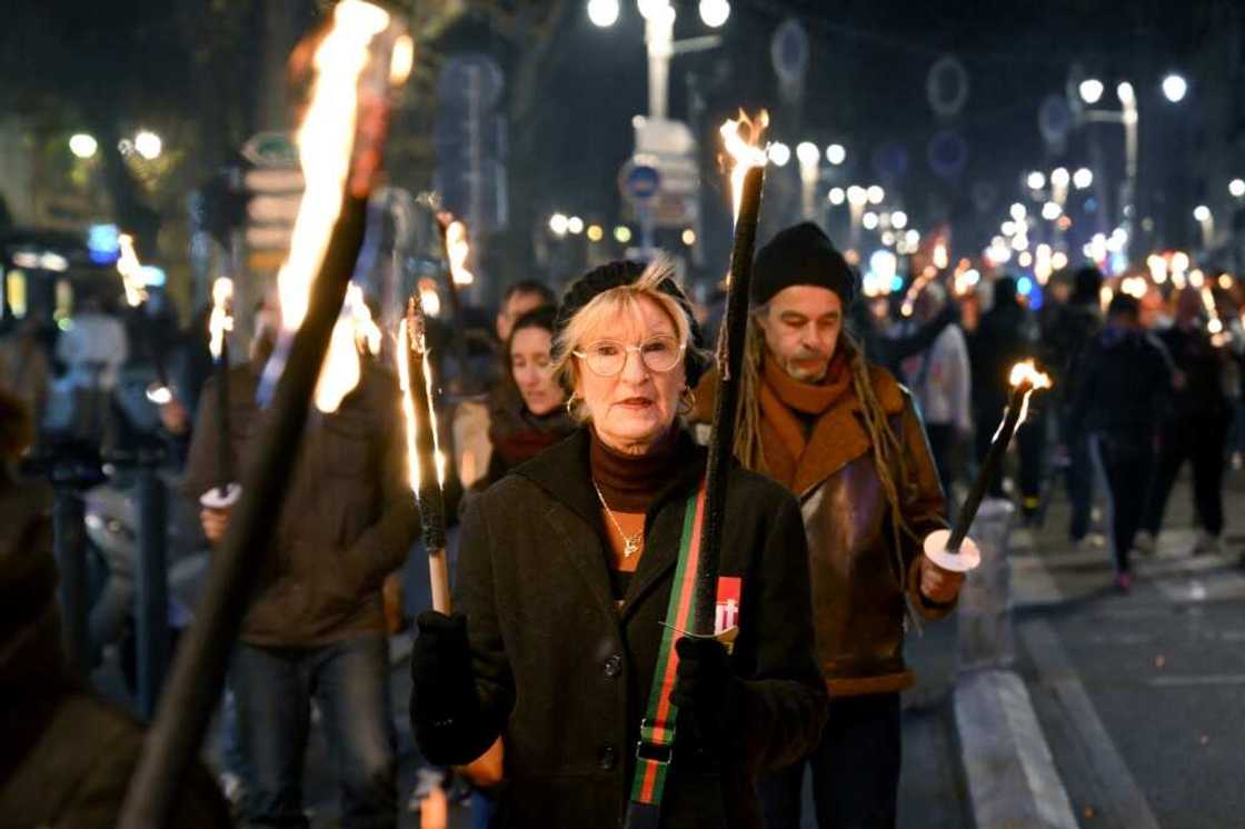 French protesters march against the pensions reform plan in the southern city of Marseille on January 17. A mass strike is planned for Thursday French protesters march against the pensions reform plan in the southern city of Marseille on January 17. A mass strike is planned for Thursday