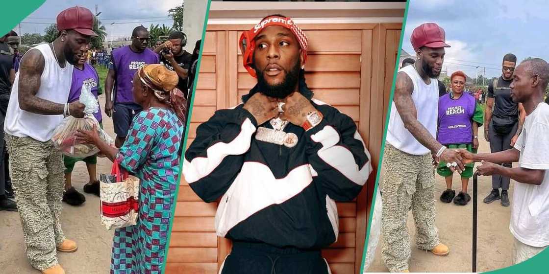 Burna Boy personally distributes foodstuffs in Azuabie community, Port Harcourt