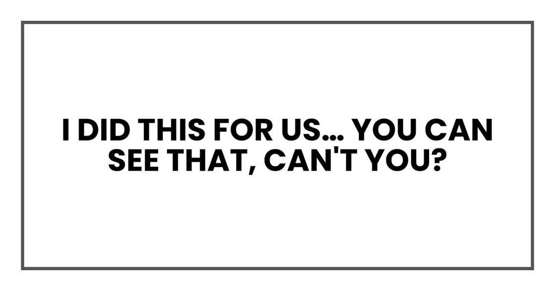 I did this for us… You can see that, can't you?