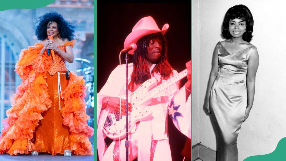 Diana Ross (L) Rick James (C) Mary Wells (R) Diana Ross (L) Rick James (C) Mary Wells (R)