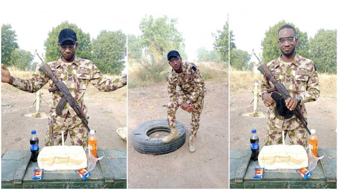 Nigerian soldier on duty marks birthday with bread, biscuits, calls for prayer (photos) Nigerian soldier on duty marks birthday with bread, biscuits, calls for prayer (photos)