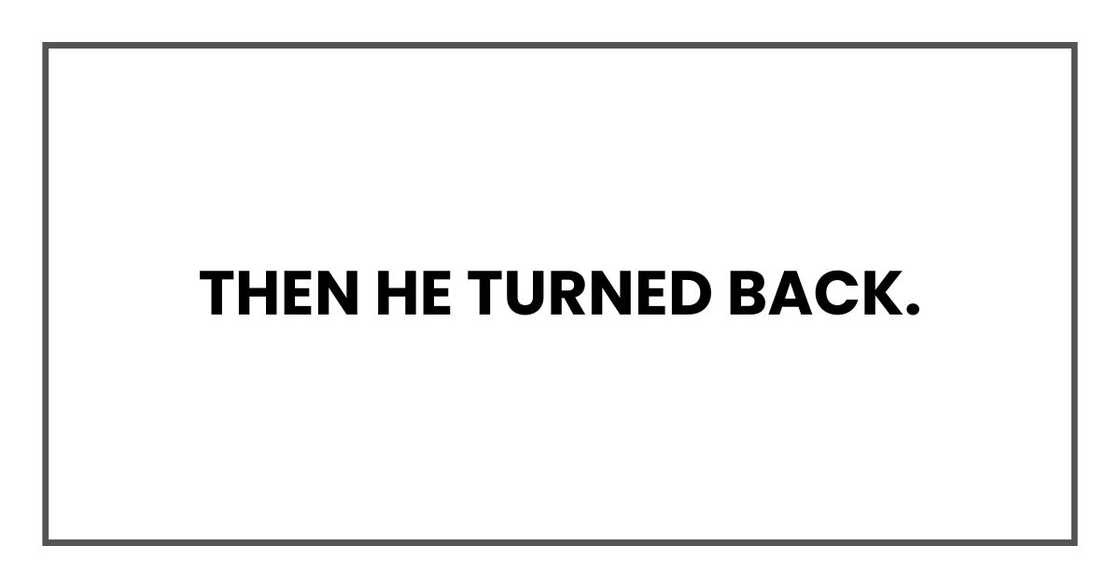 Then he turned back.