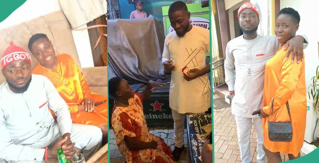 Man refuses to kneel as he stands and proposes to girlfriend Man refuses to kneel as he stands and proposes to girlfriend