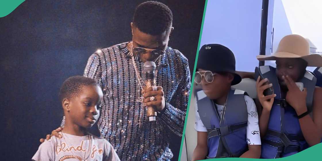 Wizkid's son Bolu plays table tennis.