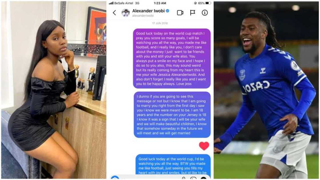 Nigerian lady shoots shots at Alex Iwobi, says she wants to have his kids, shares chat screenshots Nigerian lady shoots shots at Alex Iwobi, says she wants to have his kids, shares chat screenshots