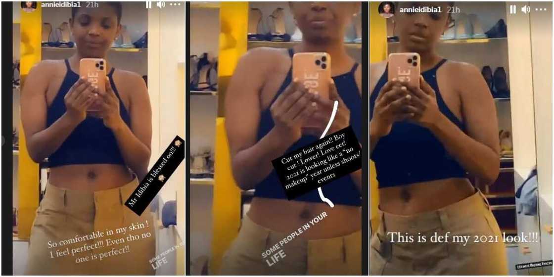 Actress Annie Idibia and daughter banter as she wears her clothes (video) Actress Annie Idibia and daughter banter as she wears her clothes (video)